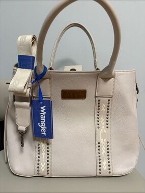 NWT Wrangler Beige Aztec Carry-All Expandable Tote Crossbody Bag WG199